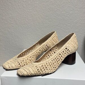 Massimo Dutti Cream Woven Heels